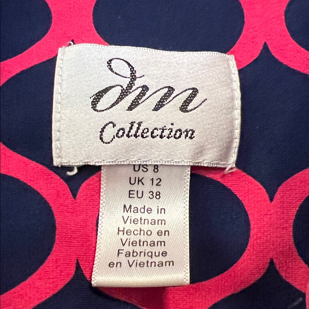 Diane Von Furstenberg Pink and Navy Circle Dress - Picture 7 of 11
